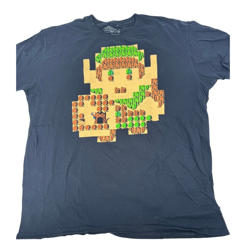 The Legend of Zelda T Shirt XL Lootwear Exclusive Mens Black Pixel‎ Link
